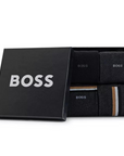 BOSS MEN BLACK GIFTSET SOKKEN SET VAN VIER PAAR CHARCOAL