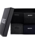 BOSS MEN BLACK GIFTSET SOKKEN SET VAN VIJF PAAR BLACK/GREY/BLUE