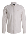 BOSS MEN OVERHEMD ROAN OXFORD STREEP OPEN BEIGE