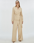 JOSH V PANTS ARIES MID RISE WIDE LEG LIGHT SAND