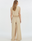 JOSH V PANTS ARIES MID RISE WIDE LEG LIGHT SAND