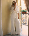 JOSH V PANTS VIVA HIGH WAISTED WIDE LEG COCOON WHITE