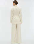 JOSH V PANTS VIVA HIGH WAISTED WIDE LEG COCOON WHITE