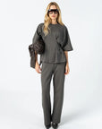 COSTER COPENHAGEN PANTS SILLE FIT BROEK JERSEY MOSS GREEN
