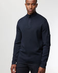 GENTI PULLOVER COOL DRY TURTLE HALF ZIP NAVY