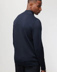 GENTI PULLOVER COOL DRY TURTLE HALF ZIP NAVY