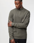 GENTI PULLOVER COOL DRY TURTLE HALF ZIP ARMY