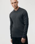 GENTI OVERHEMD POLO LANGE MOUW MET RITS DARKGREY