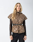 COSTER COPENHAGEN JACK SHORT QUILTED JACKET SAND OLIVE