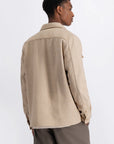 LAW OF THE SEA OVERSHIRT OPTICA BRUSHED HERRINGBONE SHIRT SAND