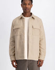 LAW OF THE SEA OVERSHIRT OPTICA BRUSHED HERRINGBONE SHIRT SAND