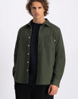 LAW OF THE SEA OVERHEMD TROY SOFT HERRINGBONE SHIRT TEA LEAF