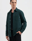 LAW OF THE SEA OVERHEMD TROY SOFT HERRINGBONE SHIRT SEA MOSS