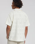 LAW OF THE SEA OVERHEMD SIREN AJOUR KNITTED RESORT SHIRT OFF WHITE