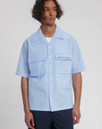 LAW OF THE SEA OVERHEMD CORALYN SEERSUCKER STRIPED SHIRT NANTUCKET BREEZE