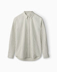 FORÉT OVERHEMD LIFE SHIRT OXFORD STRIPED DARK GREEN/CLOUD