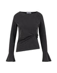 COSTER COPENHAGEN TOP LUREX BLOUSE BLACK/SILVER