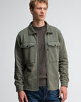 BUTCHER OF BLUE OVERSHIRT PERRY ZIP DARK GRANITE GREEN