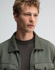 BUTCHER OF BLUE OVERSHIRT PERRY ZIP DARK GRANITE GREEN