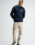 BUTCHER OF BLUE SWEATER ARMY CIRCLE CREW ALASKA BLUE