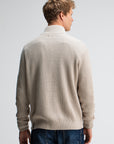 BUTCHER OF BLUE PULLOVER GALWAY HALF ZIP LIGHT SAND