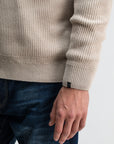 BUTCHER OF BLUE PULLOVER GALWAY HALF ZIP LIGHT SAND