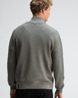 BUTCHER OF BLUE PULLOVER GALWAY HALF ZIP GRANITE GREEN