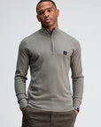 BUTCHER OF BLUE PULLOVER STRUCTURE HALFZIP GRANITE GREEN