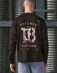 BUTCHER OF BLUE SWEATER MERCER LAYER TEE LS TOPAZ BROWN