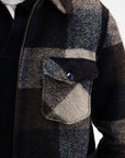 BUTCHER OF BLUE OVERSHIRT VANCE WOOL CHECK SHIRT CHESTNUT BROWN