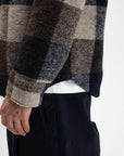 BUTCHER OF BLUE OVERSHIRT VANCE WOOL CHECK SHIRT CHESTNUT BROWN
