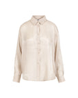 COSTER COPENHAGEN BLOUSE METALLIC SHIRT LIGHT BEIGE SHIMMER