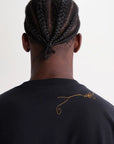 WAX LONDON T-SHIRT MILTON SS TEE TRAILING LOGO NAVY/GOLD