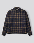 FORÉT OVERSHIRT SUN WOOL RELAXED FIT CHECK NAVY