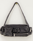 MY JEWELLERY TAS SCHOUDERTAS MET RITSJES DENIM GRIJS