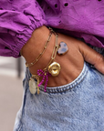 MY JEWELLERY SIERADEN BEDELARMBAND MULTIKLEUR BLOEMENBEDELS GOLD