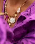 MY JEWELLERY SIERADEN KETTING MULTIKLEUR BLOEMENBEDELS GOLD