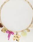 MY JEWELLERY SIERADEN KETTING MULTIKLEUR BLOEMENBEDELS GOLD