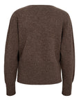 A-VIEW VEST MERINO WRAP CARDIGAN BROWN