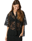 NEO NOIR BLOUSE LAMARI LACE SHIRT BLACK