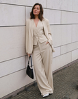 NEO NOIR PANTS EMMET MELANGE BEIGE
