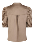 NEO NOIR BLOUSE ROELLA HEAVY SATEEN DARK TAUPE