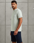 CAST IRON T-SHIRT R-NECK BACKPRINT SKY GREY