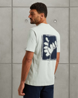 CAST IRON T-SHIRT R-NECK BACKPRINT SKY GREY