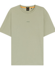 BOSS MEN T-SHIRT LOGO RELAXED STRETCH COTTON OPEN GREEN