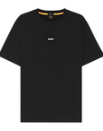 BOSS MEN T-SHIRT LOGO RELAXED STRETCH COTTON BLACK