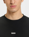 BOSS MEN T-SHIRT LOGO RELAXED STRETCH COTTON BLACK