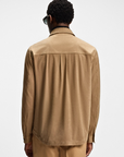 BOSS MEN OVERSHIRT RELAXED FIT STRETCH MATERIAL MEDIUM BEIGE