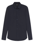 BOSS MEN OVERHEMD SLIM FIT HIGH QUALITY STRETCH JERSEY DARK BLUE