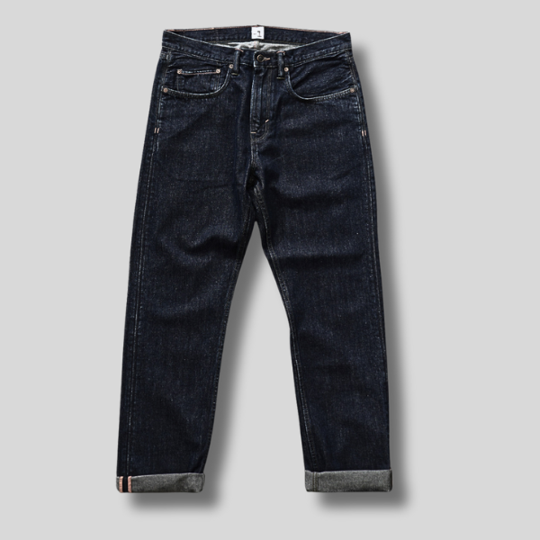 MINUS ONE JEANS REGULAR LEG BLACK ON BLUE